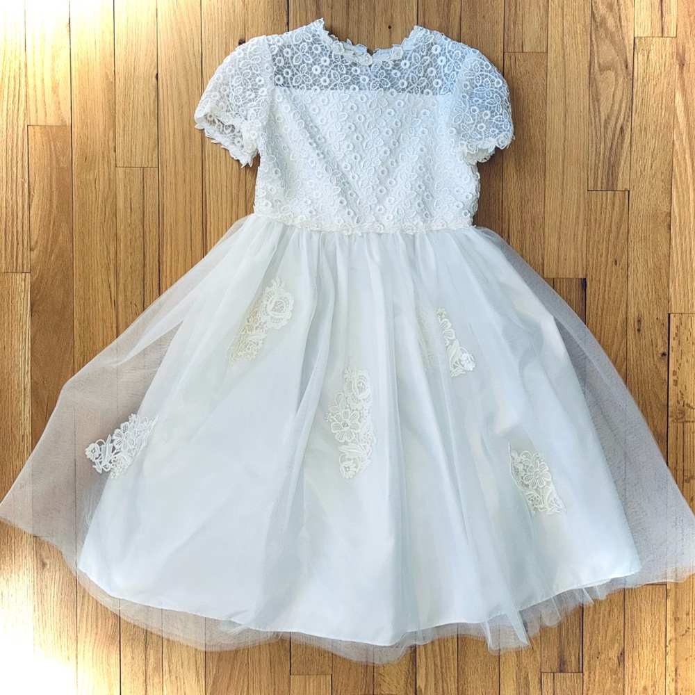 Flower Girl or 1st Communion DORISSA International Nicole White Formal Dress, 6